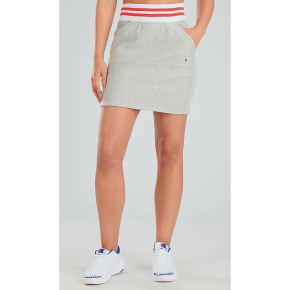 Champion Dresses & Skirts - Champion Reverse Weave Skirt Oxford Gray Yarn Dye Stripe‎ Rib Womens Medium